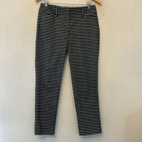 Loft black white striped ankle pants Marisa fit Size 2 EUC - Picture 2 of 9